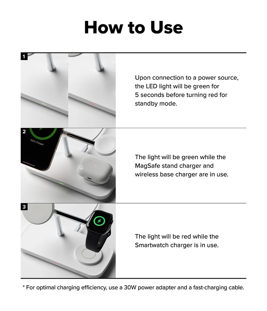 Ringke Qi2 3-in-1 Magnetic Wireless Charging Stand