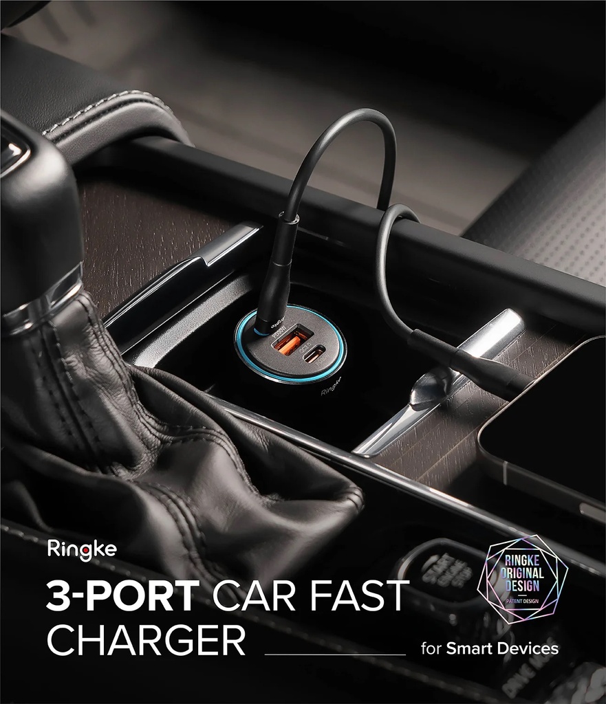 Ringke 3 Port Car Fast Charger