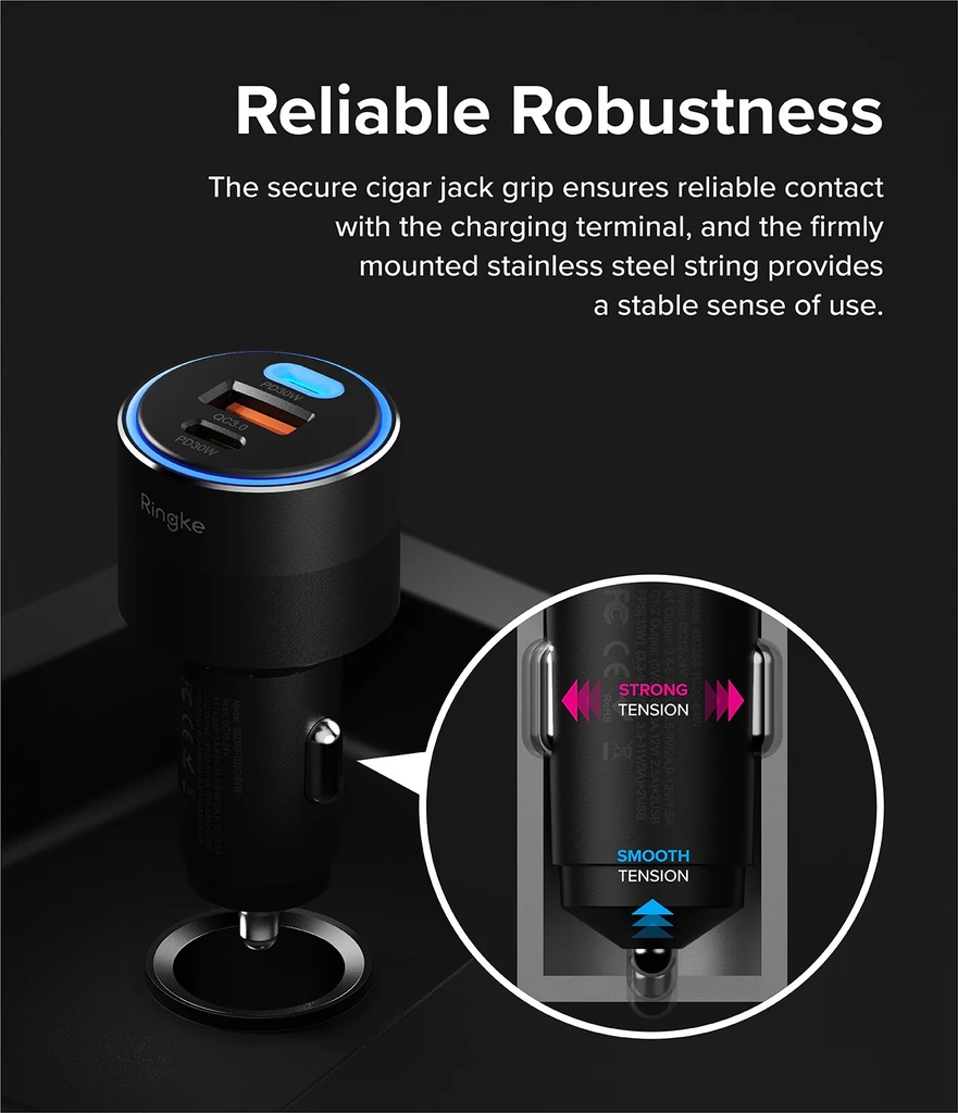 Ringke 3 Port Car Fast Charger