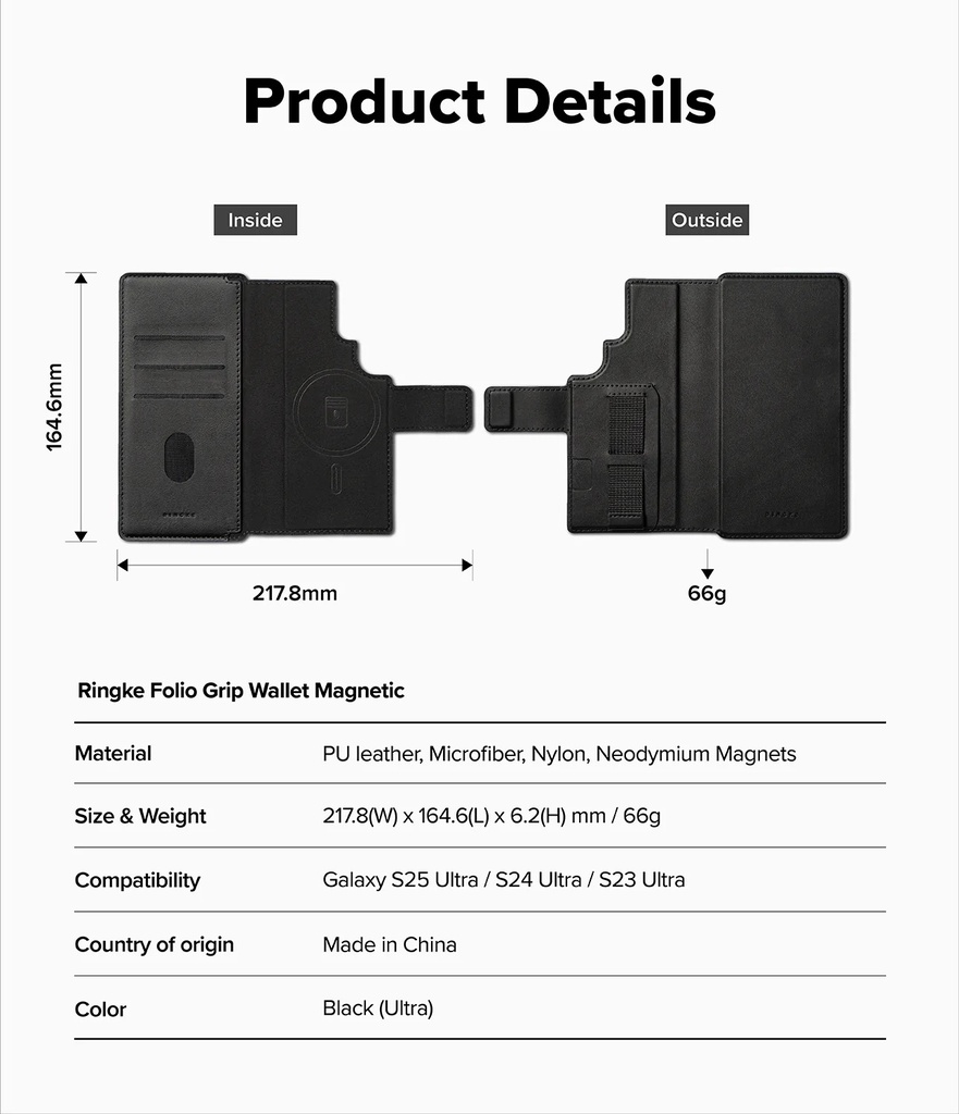 Samsung Galaxy S25 Ultra / S24 Ultra / S23 Ultra | Funda Ringke Folio Grip Wallet Magnetic