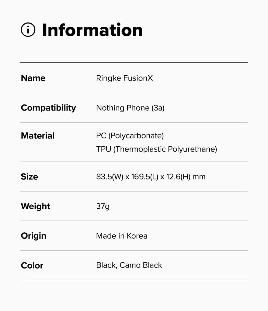 Nothing (3a) | Funda Ringke Fusion X