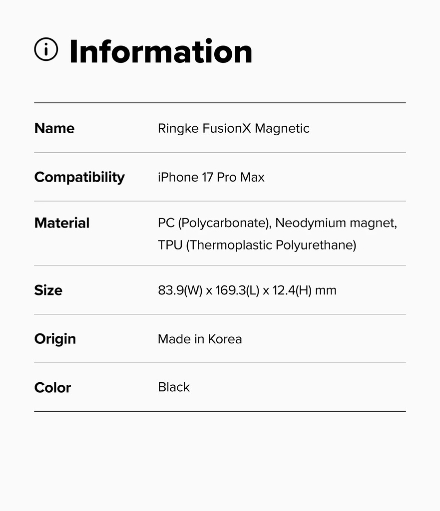 Apple iPhone 17 Pro Max | Funda Ringke Fusion X Magnetic