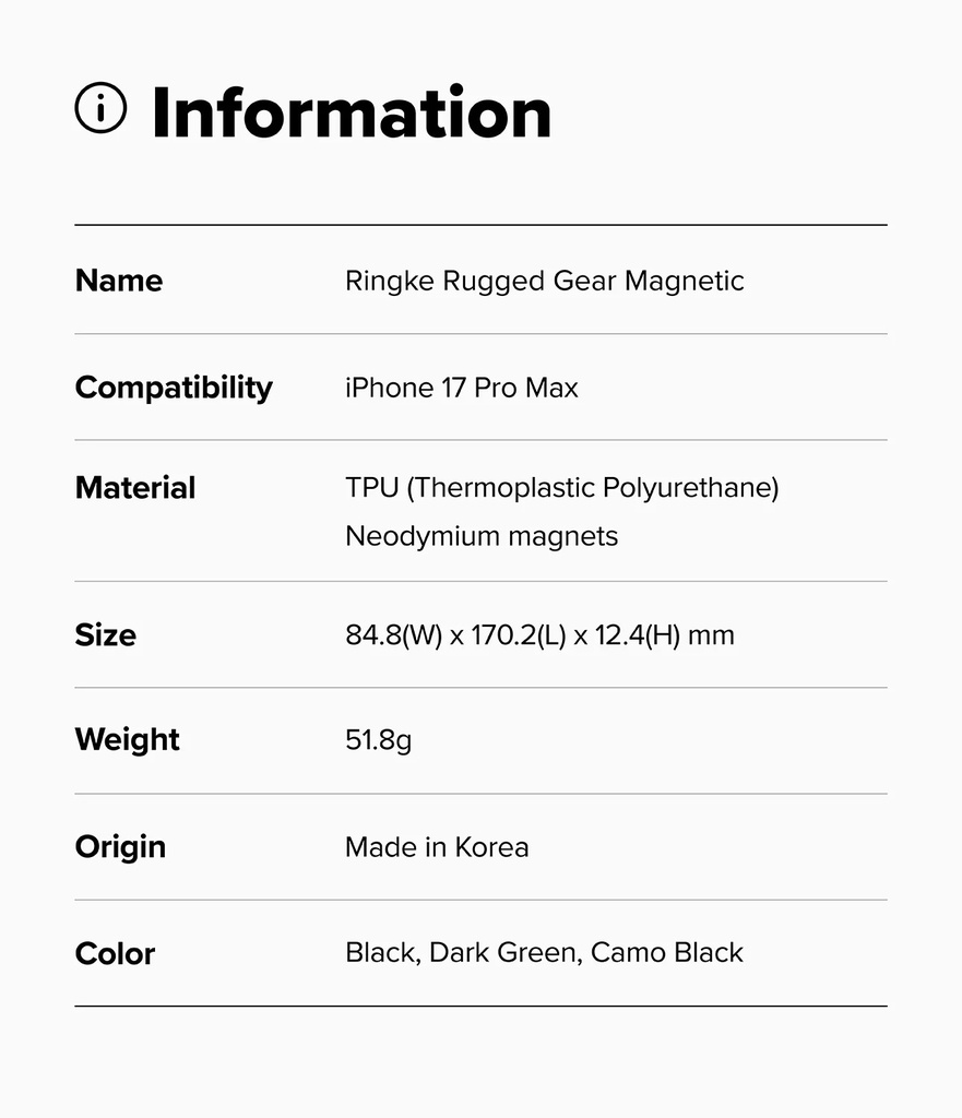 Apple iPhone 17 Pro Max | Funda Ringke Rugged Gear Magnetic