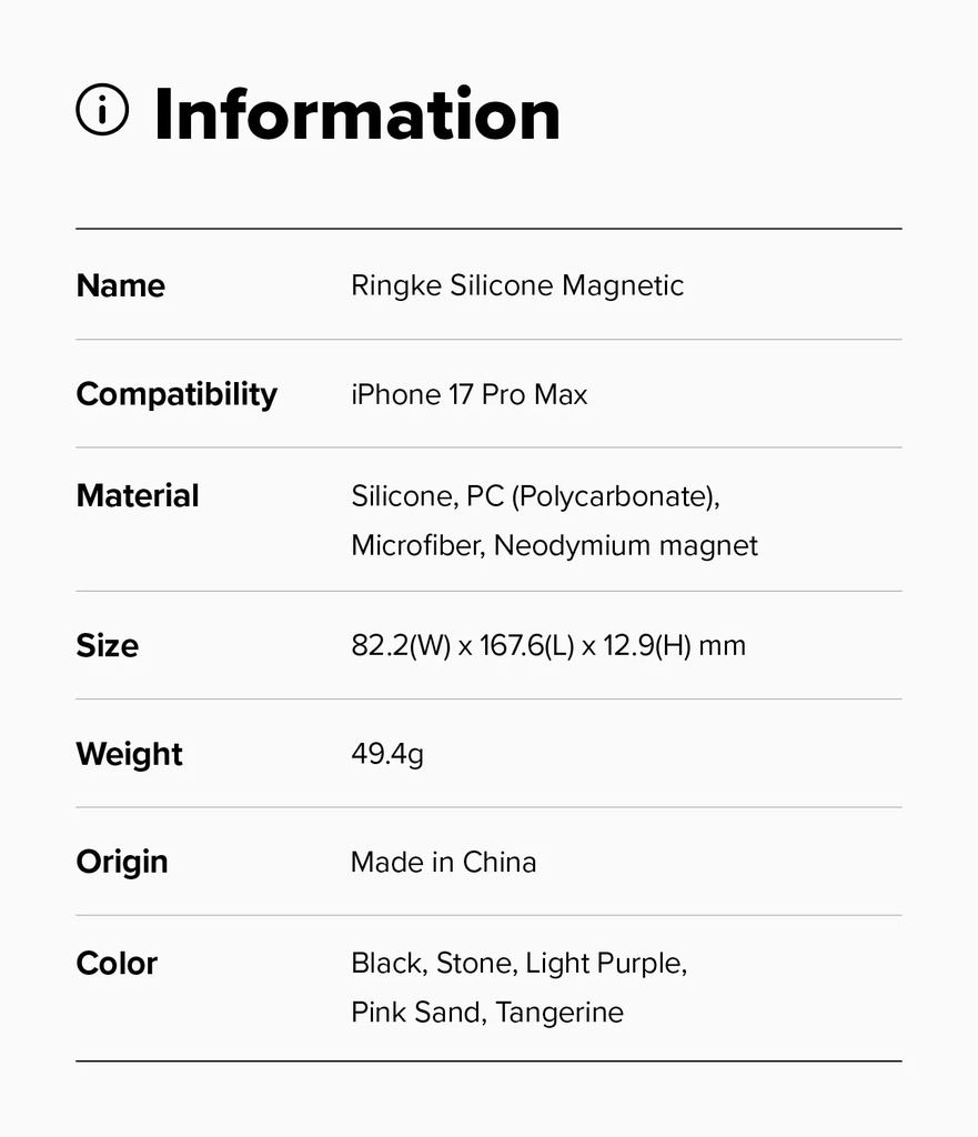Apple iPhone 17 Pro Max | Funda Ringke Silicone Magnetic