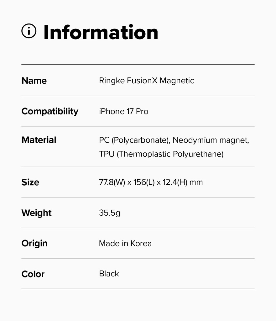 Apple iPhone 17 Pro | Funda Ringke Fusion X Magnetic