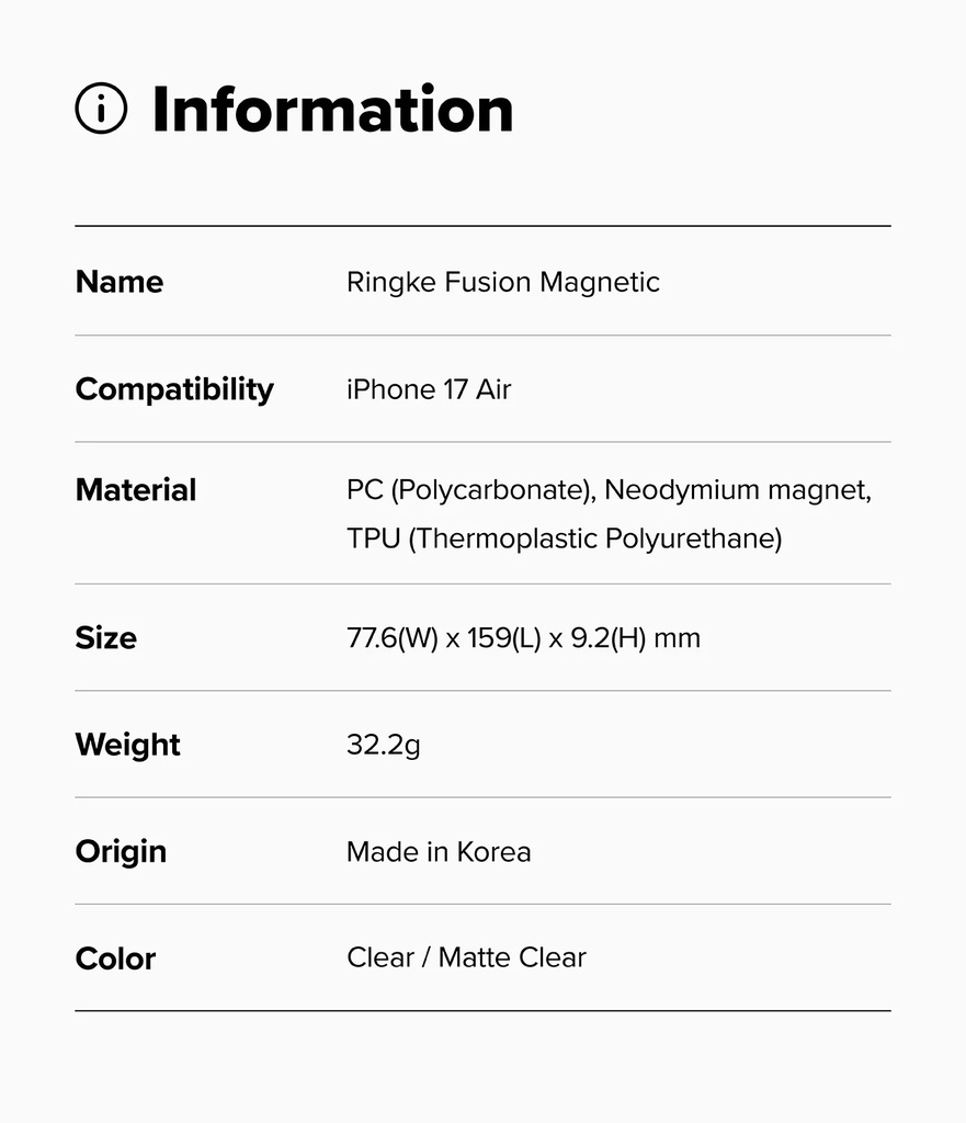 Apple iPhone 17 Air | Funda Ringke Fusion Magnetic