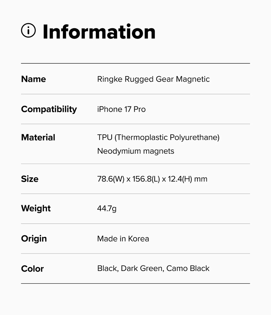 Apple iPhone 17 Pro | Funda Ringke Rugged Gear Magnetic