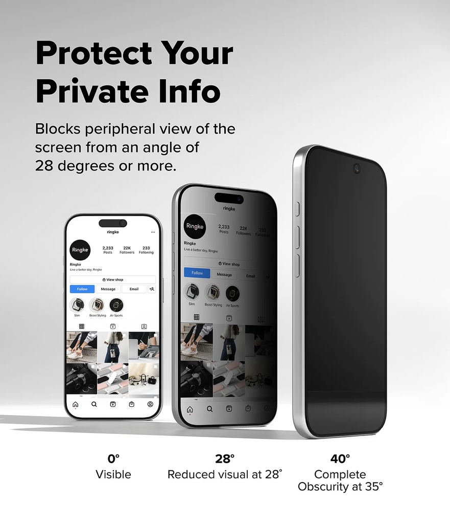 Apple iPhone 17 Pro | Vidrio Templado Ringke Easy Slide Privacy (pack de 2)