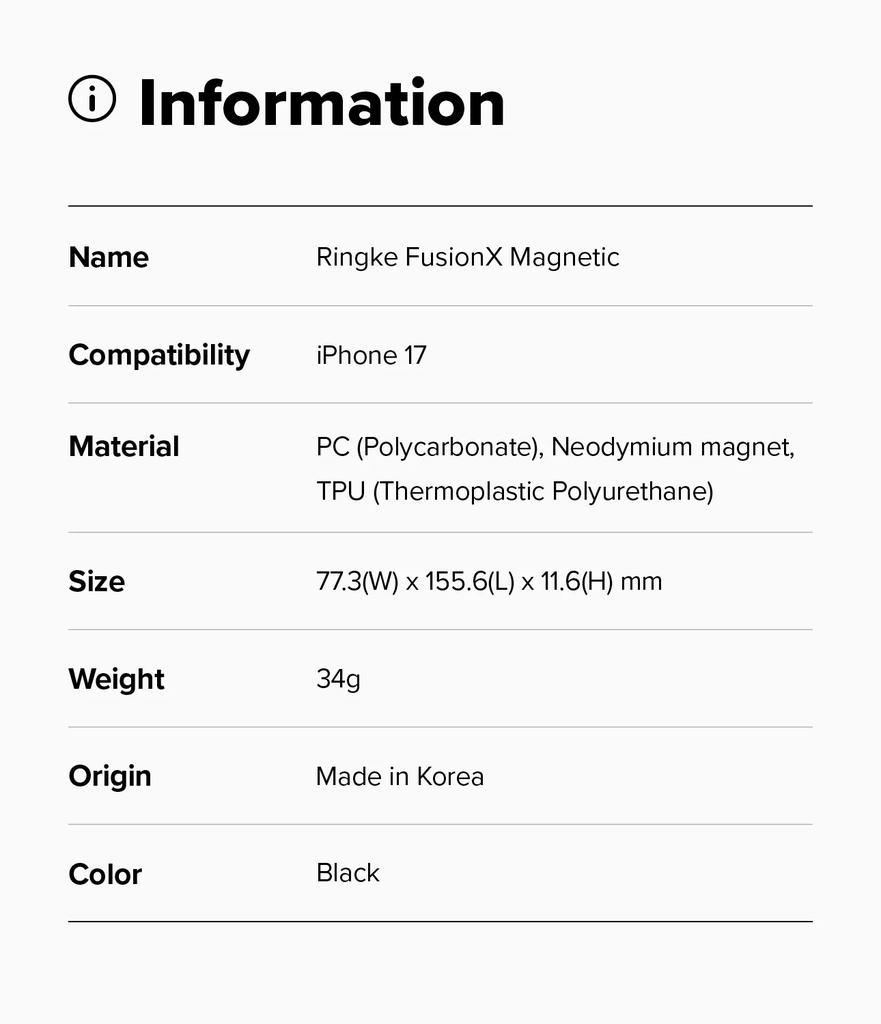 Apple iPhone 17 | Funda Ringke Fusion X Magnetic