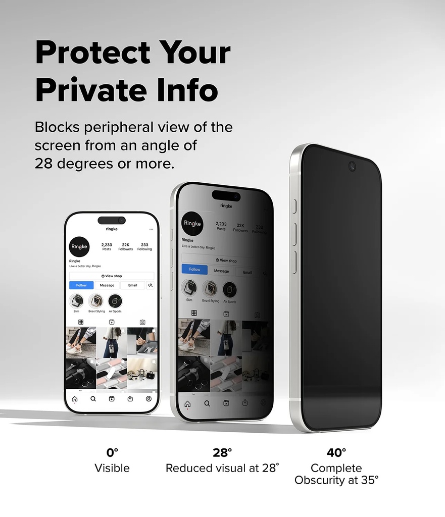 Apple iPhone 17 | Vidrio Templado Ringke Easy Slide Privacy (pack de 2)
