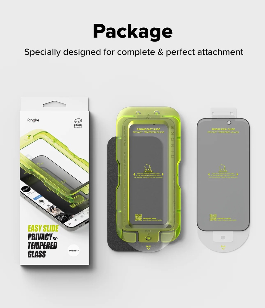 Apple iPhone 17 | Vidrio Templado Ringke Easy Slide Privacy (pack de 2)