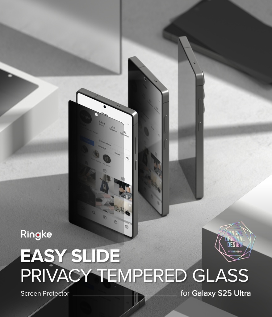 Samsung Galaxy S25 Ultra | Vidrio Templado Ringke Easy Slide Privacy (pack de 2)