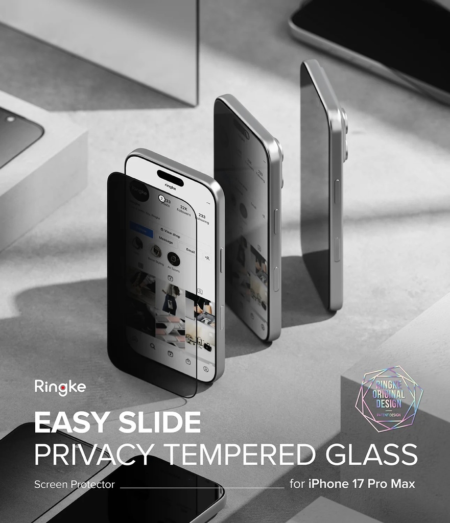 Apple iPhone 17 Pro Max | Vidrio Templado Ringke Easy Slide Privacy (pack de 2)