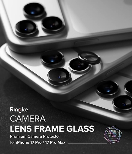 [RE-CLFG-AI17PM] Apple iPhone 17 Pro / 17 Pro Max | Ringke Camera Lens Frame Glass (pack de 2)
